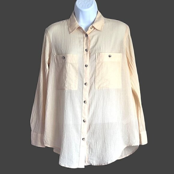 EUC - Club Monaco Chemise Long Sleeve Marnee Shirt in Banana Size - Small - Picture 5 of 13